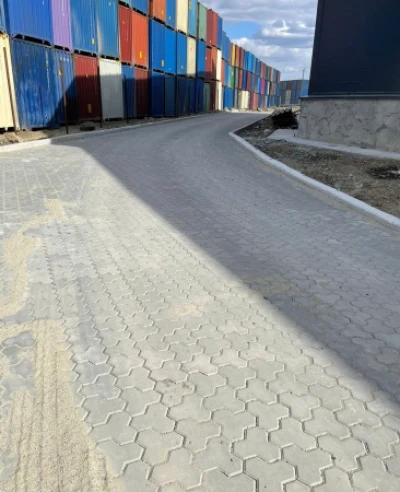 Терминальный камень "Трилистник" 197х197х100 Стандарт серый