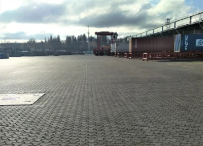 Терминальный камень "Трилистник" 197х197х100 Стандарт серый